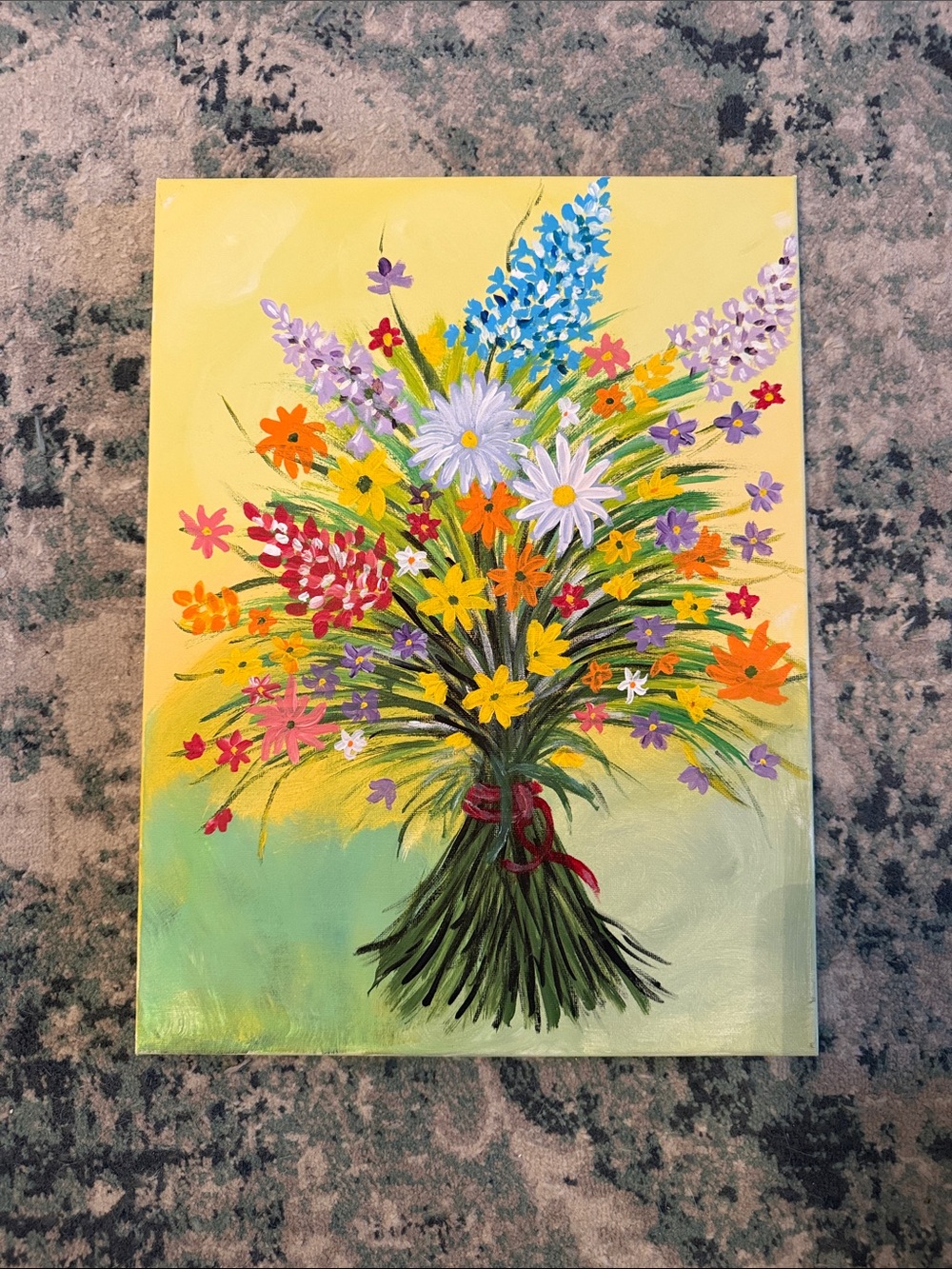 Spring Bouquet — acrylics on real canvas
